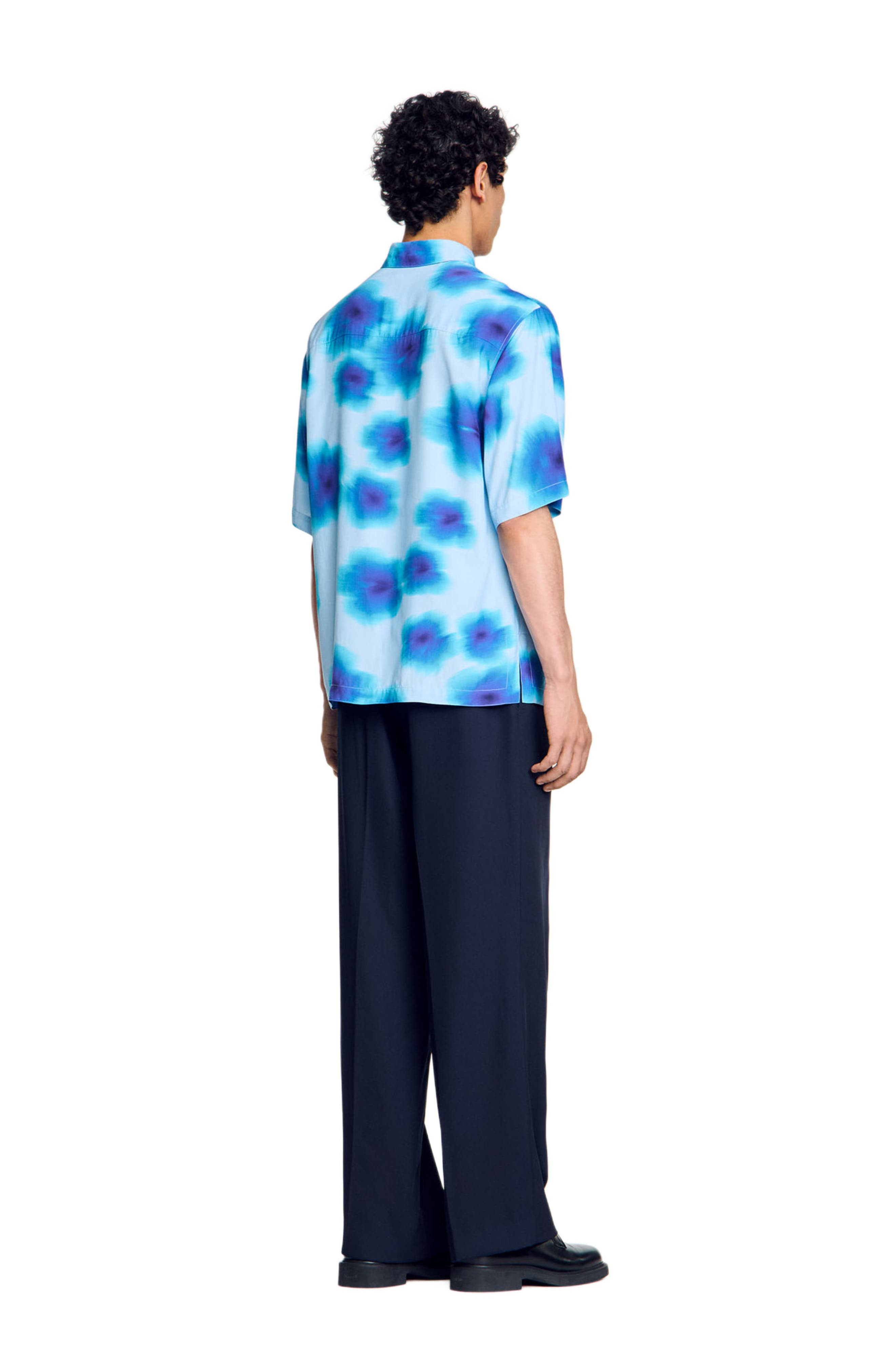 SANDRO Floral motif shirt in Blue Sky at Nordstrom - 2