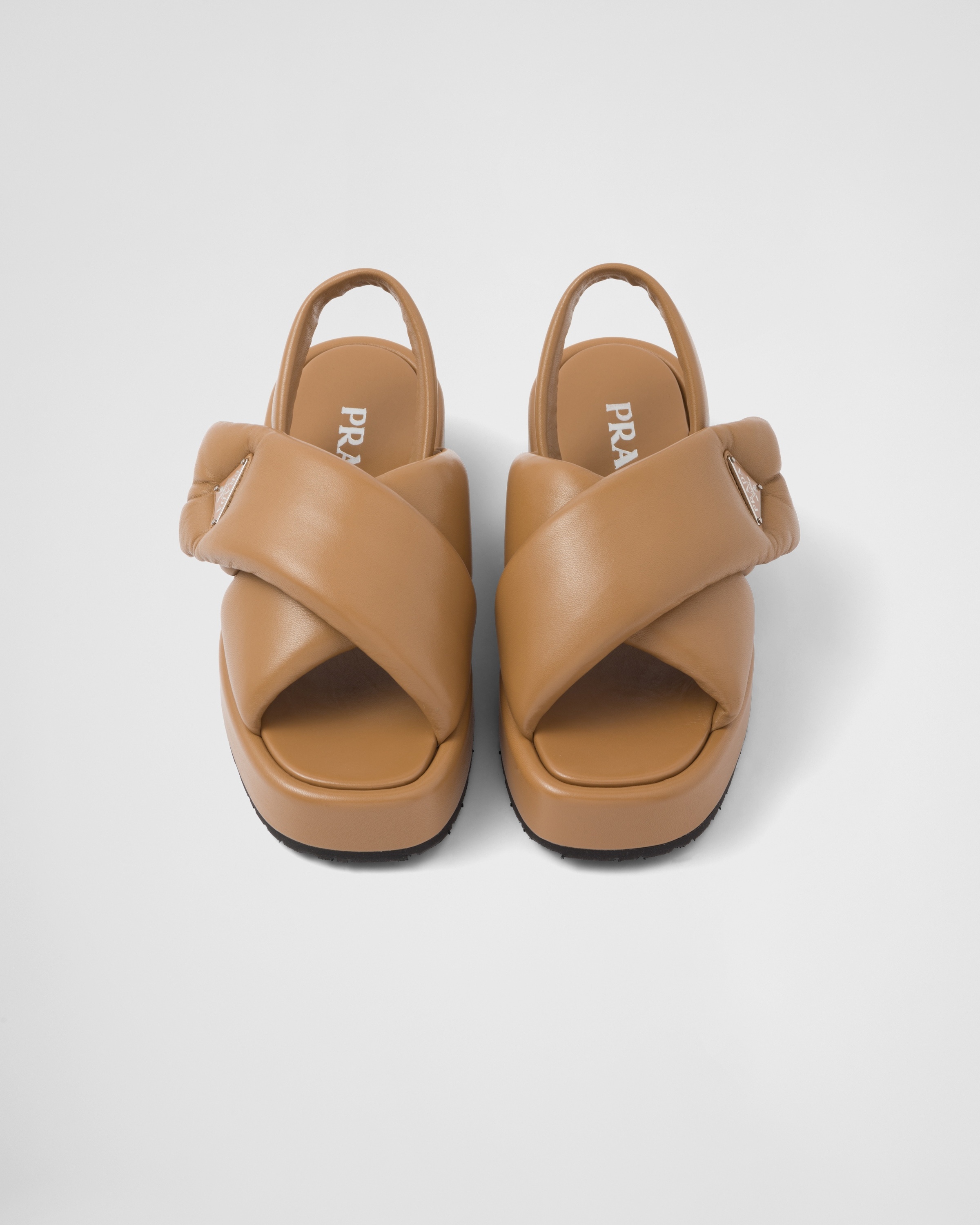 Prada Soft padded nappa leather wedge sandals - 4