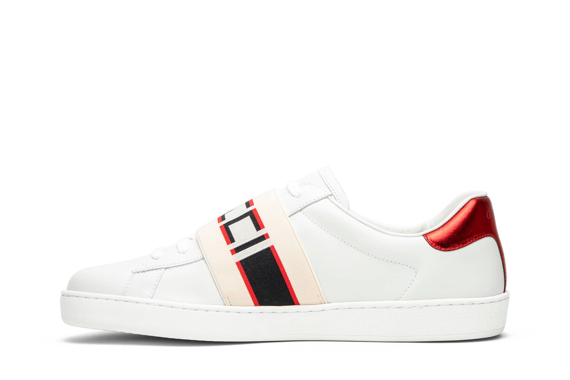 Gucci Stripe Leather Sneaker 'White Red Black' - 3