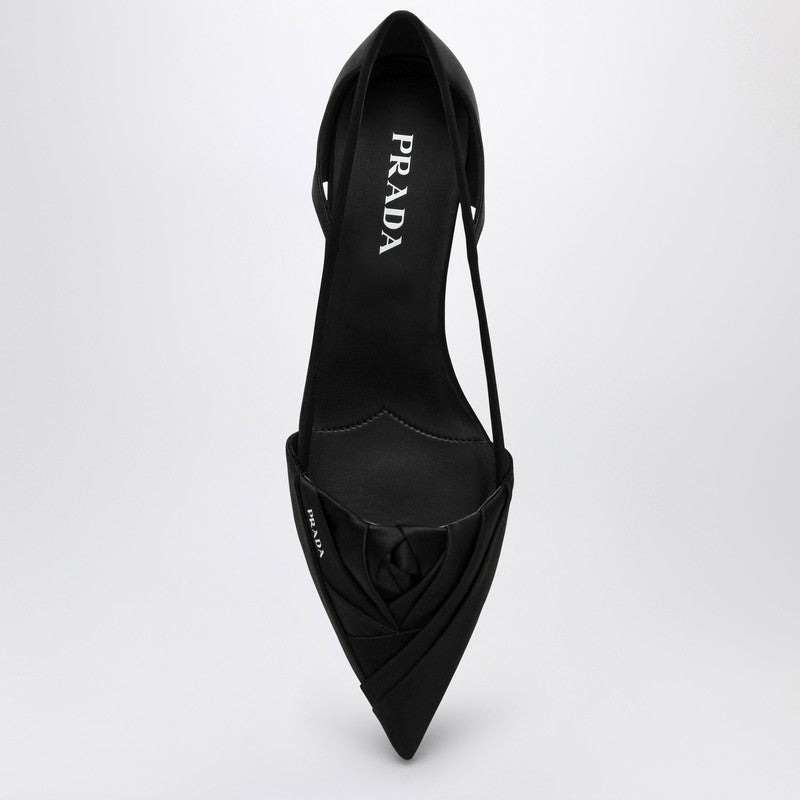 Prada Black Satin Ballerina With Cut Out Women - 3