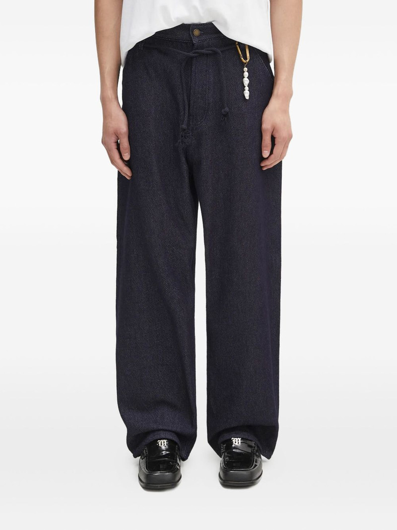drawstring pearl-embellished jeans 1