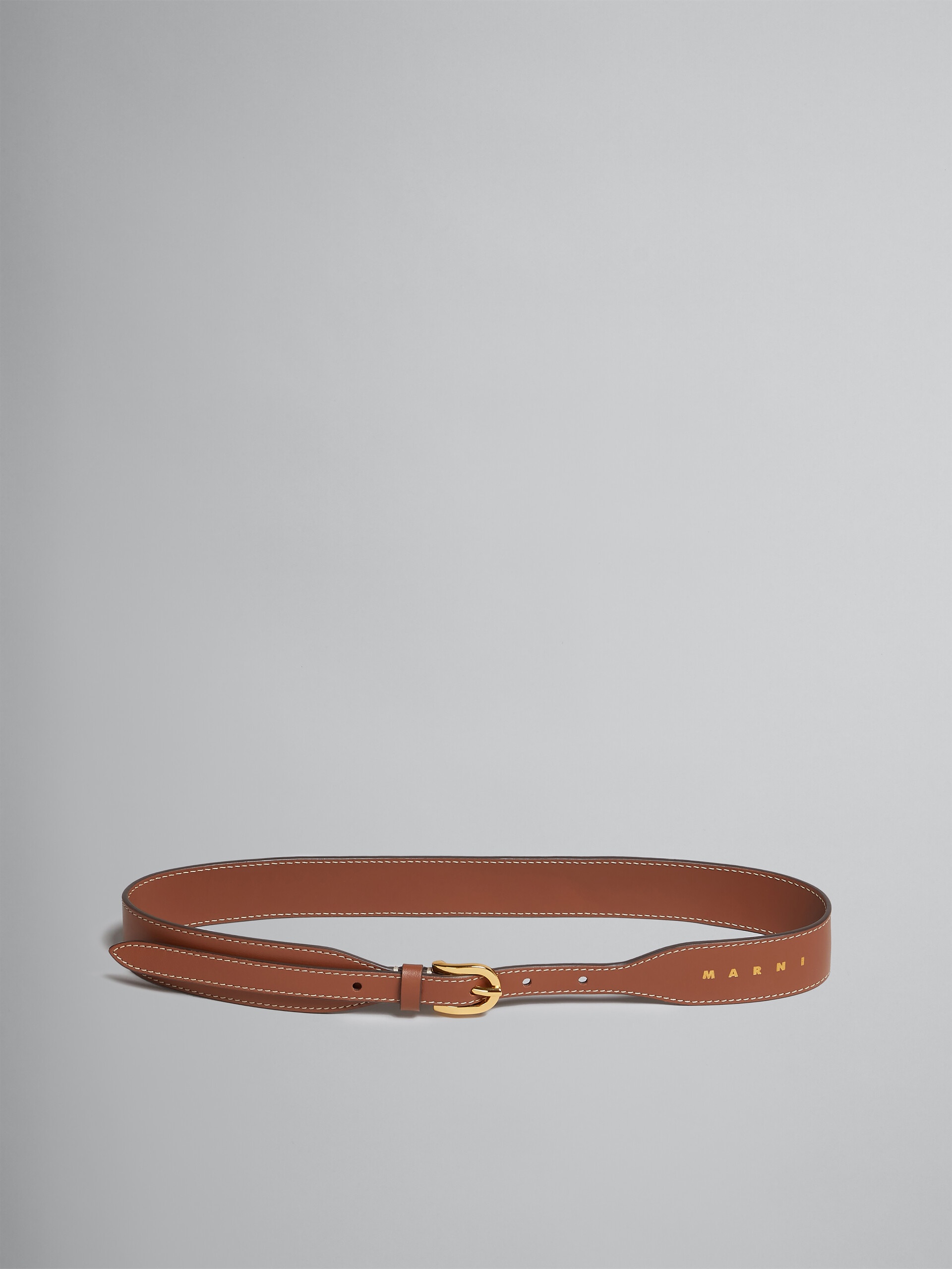 BROWN LEATHER BELT - 1