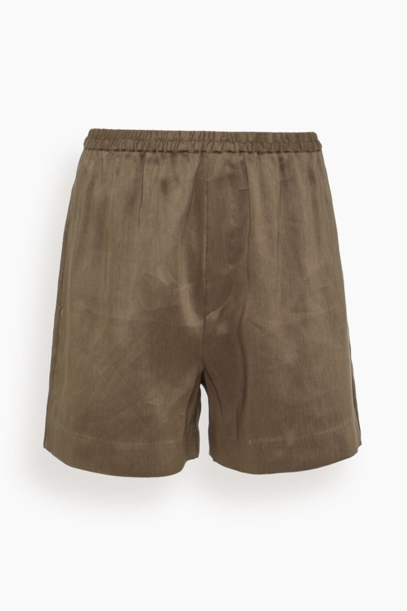 Adonia Elastic Waistband Short in Deep Taupe 1