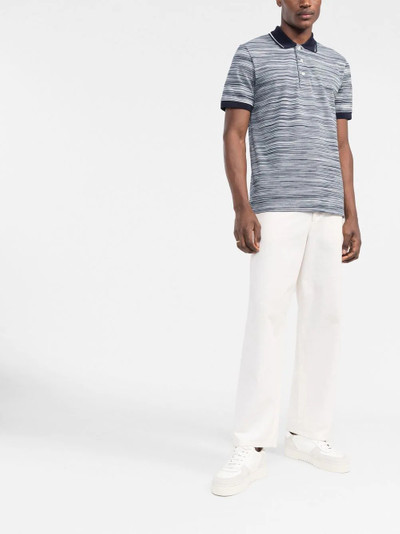 Missoni horizontal-stripe knitted polo shirt outlook