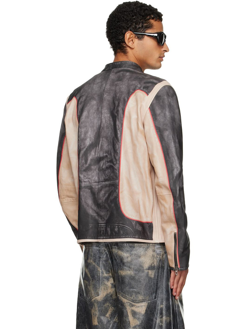 Black & Beige L-Evert Leather Jacket 3