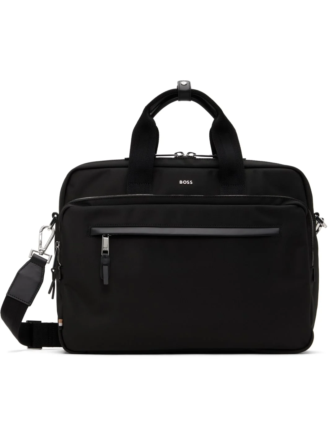 Black Removable Shoulder Strap Document Briefcase - 1