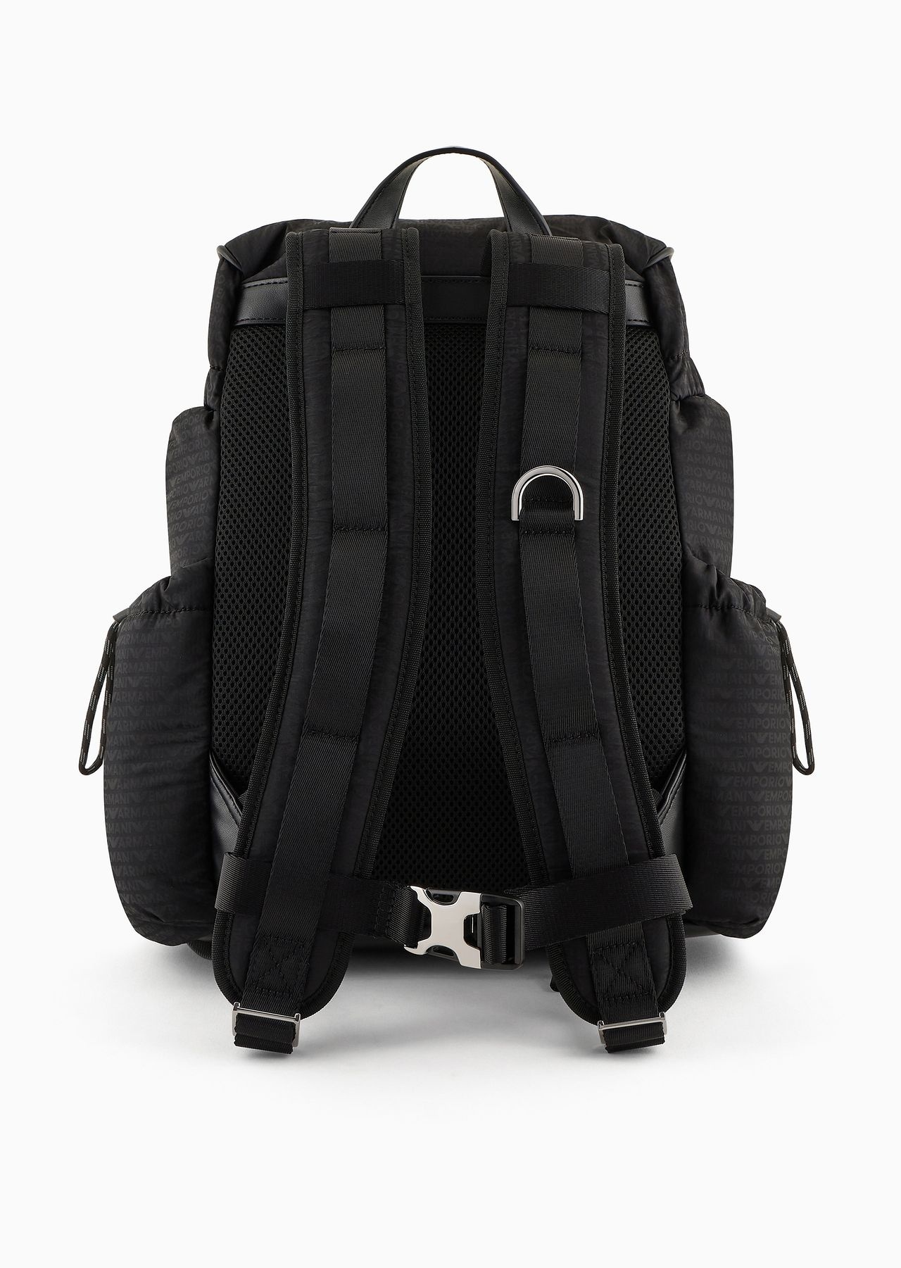 Nylon backpack with all-over, jacquard logo lettering - 3