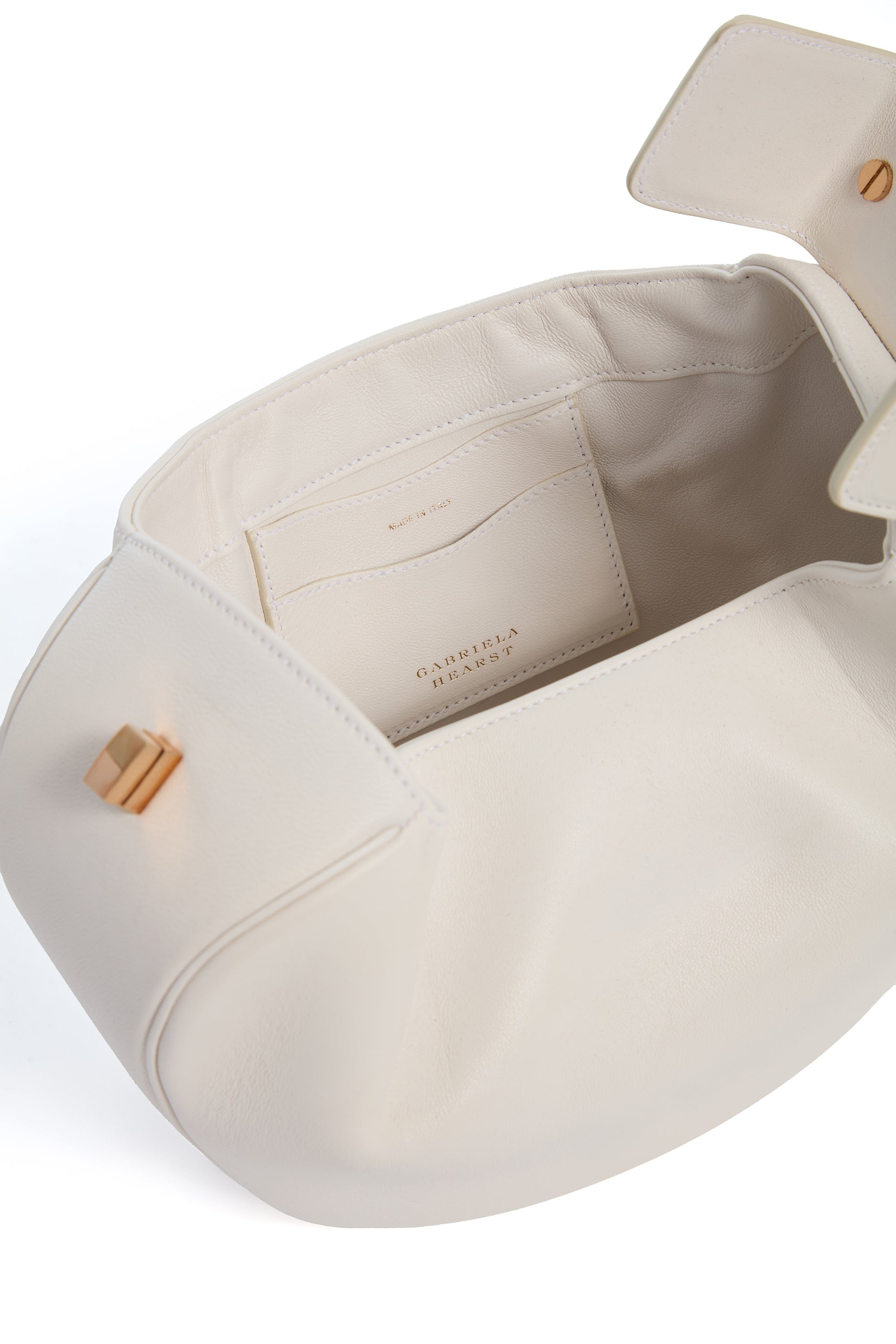 Nina Bag in Ivory & Cognac Nappa Leather - 4