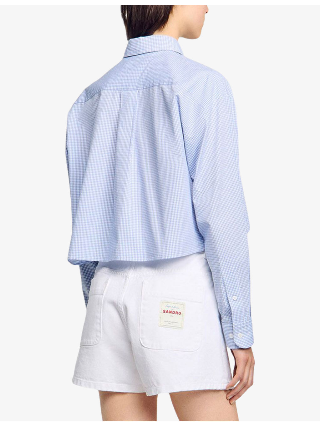 Bow-Collar Cropped Cotton Shirt - 4