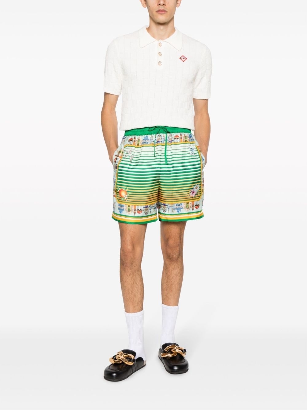 City Scape silk shorts - 2