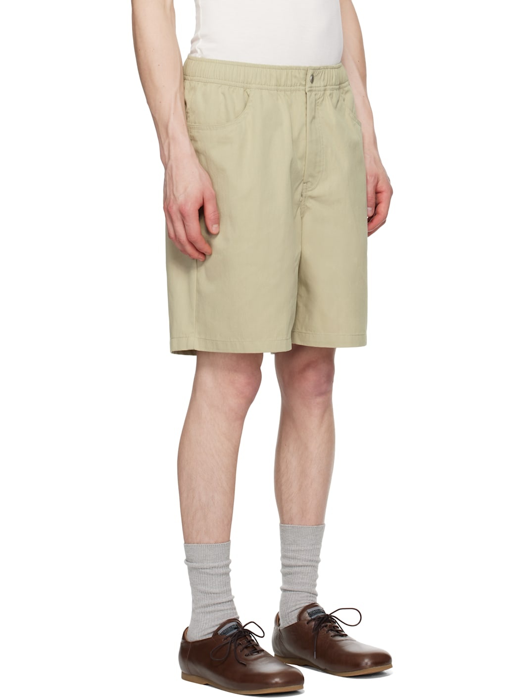 Beige Ragnar Fine Broken Twill Shorts - 2