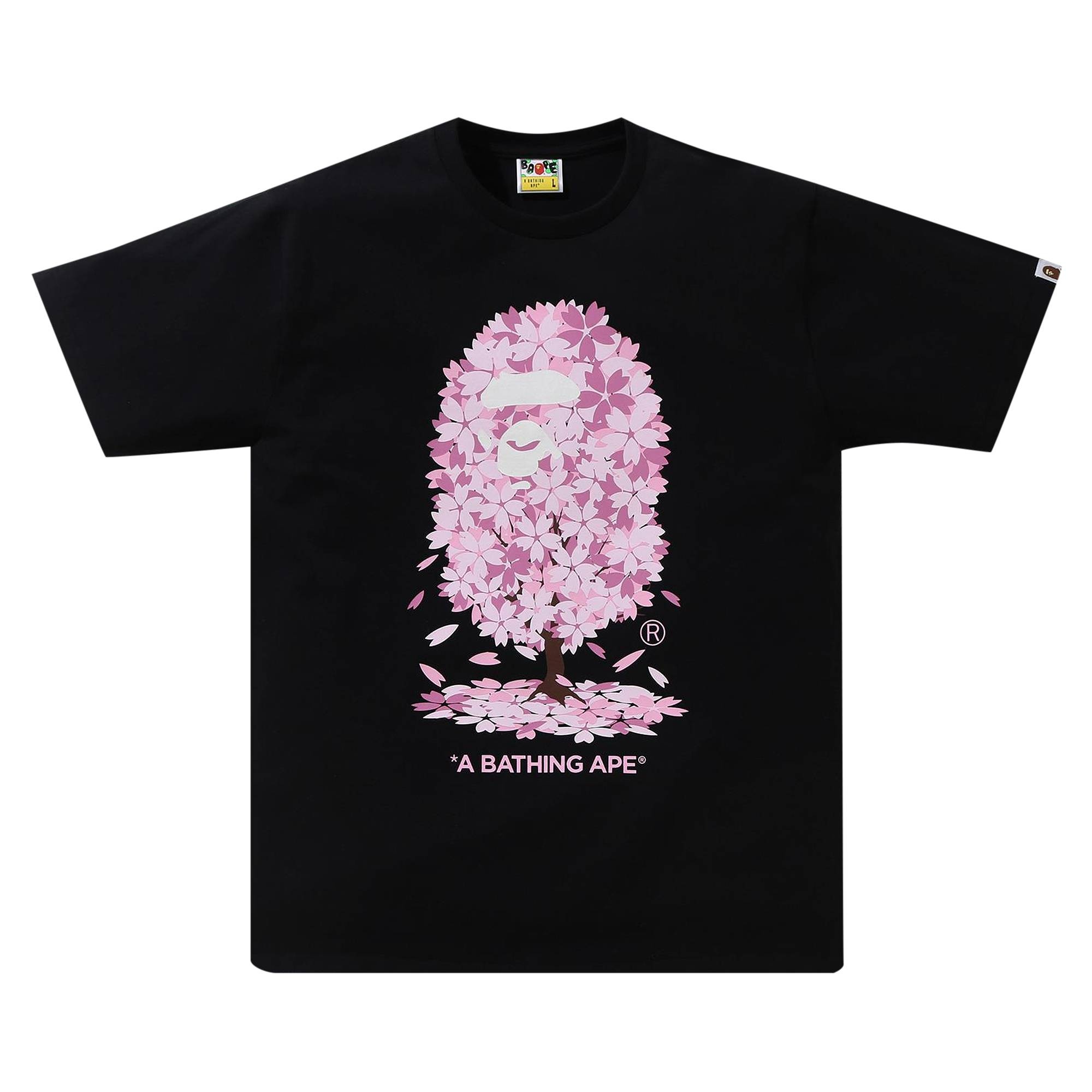 A BATHING APE® BAPE Sakura Tee 'Black' | REVERSIBLE