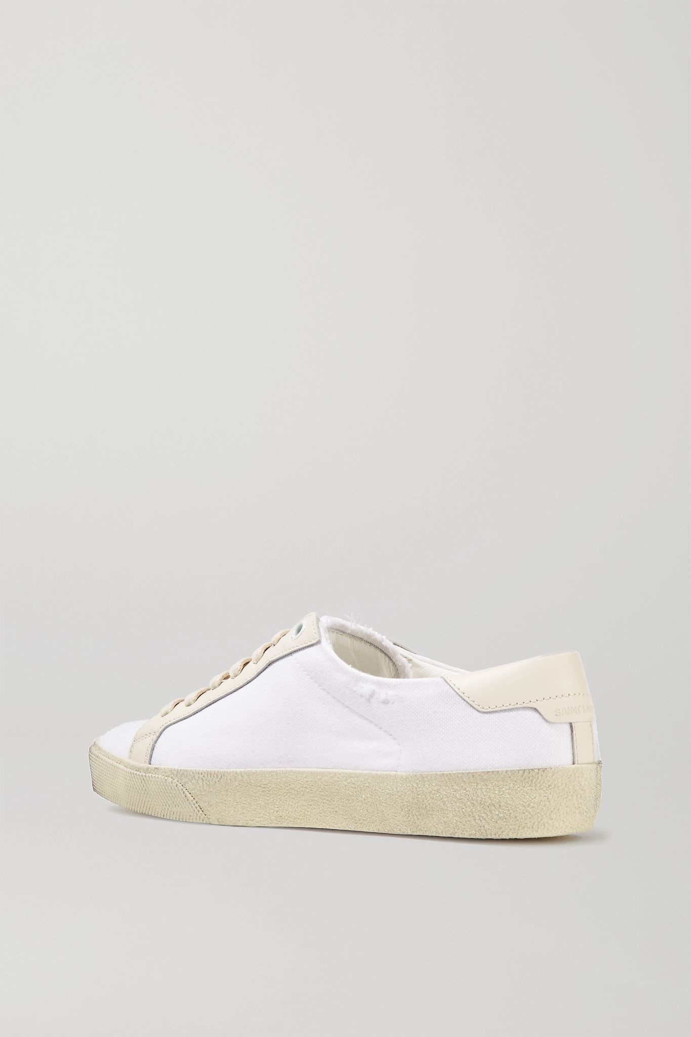 Court Classic leather-trimmed logo-embroidered distressed canvas sneakers - 4