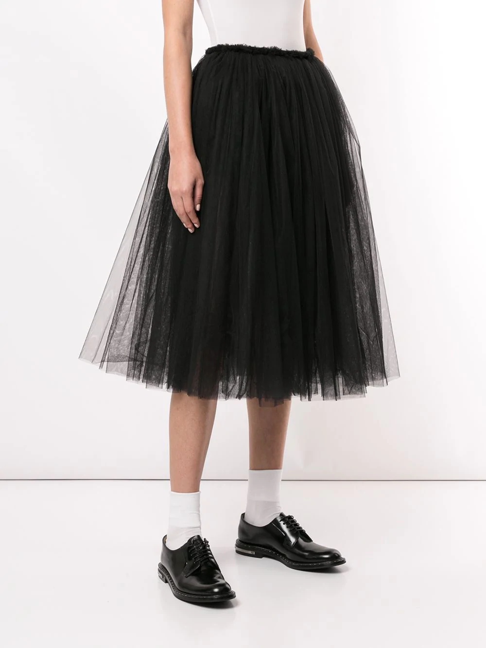 high-waisted pleated tulle skirt - 3