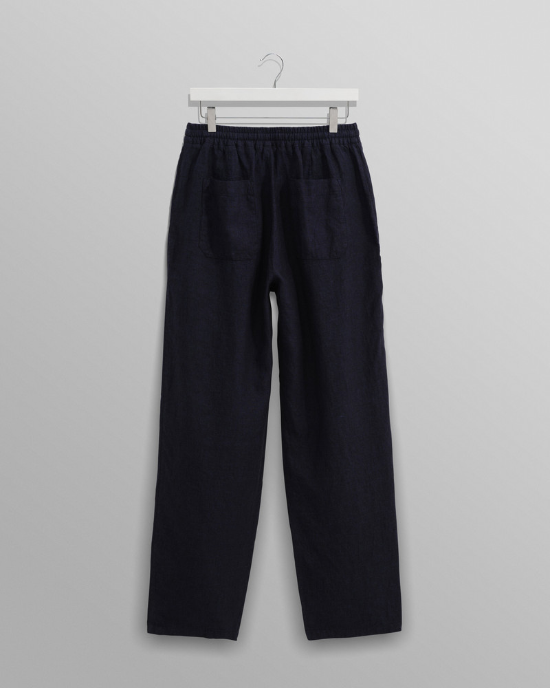 Glencoe - Navy Two-Tone Linen Trousers 9