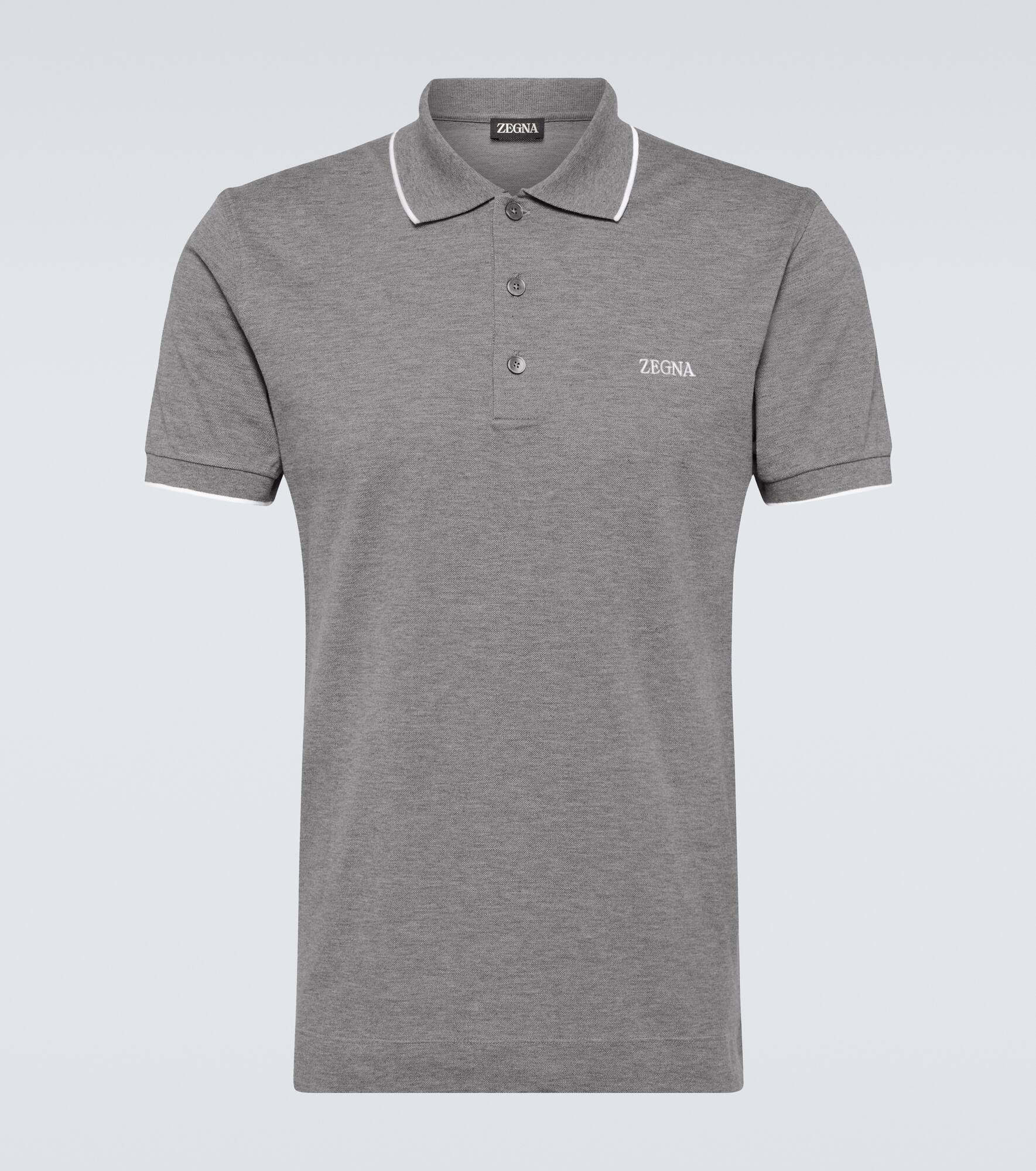 Logo cotton blend polo shirt - 1