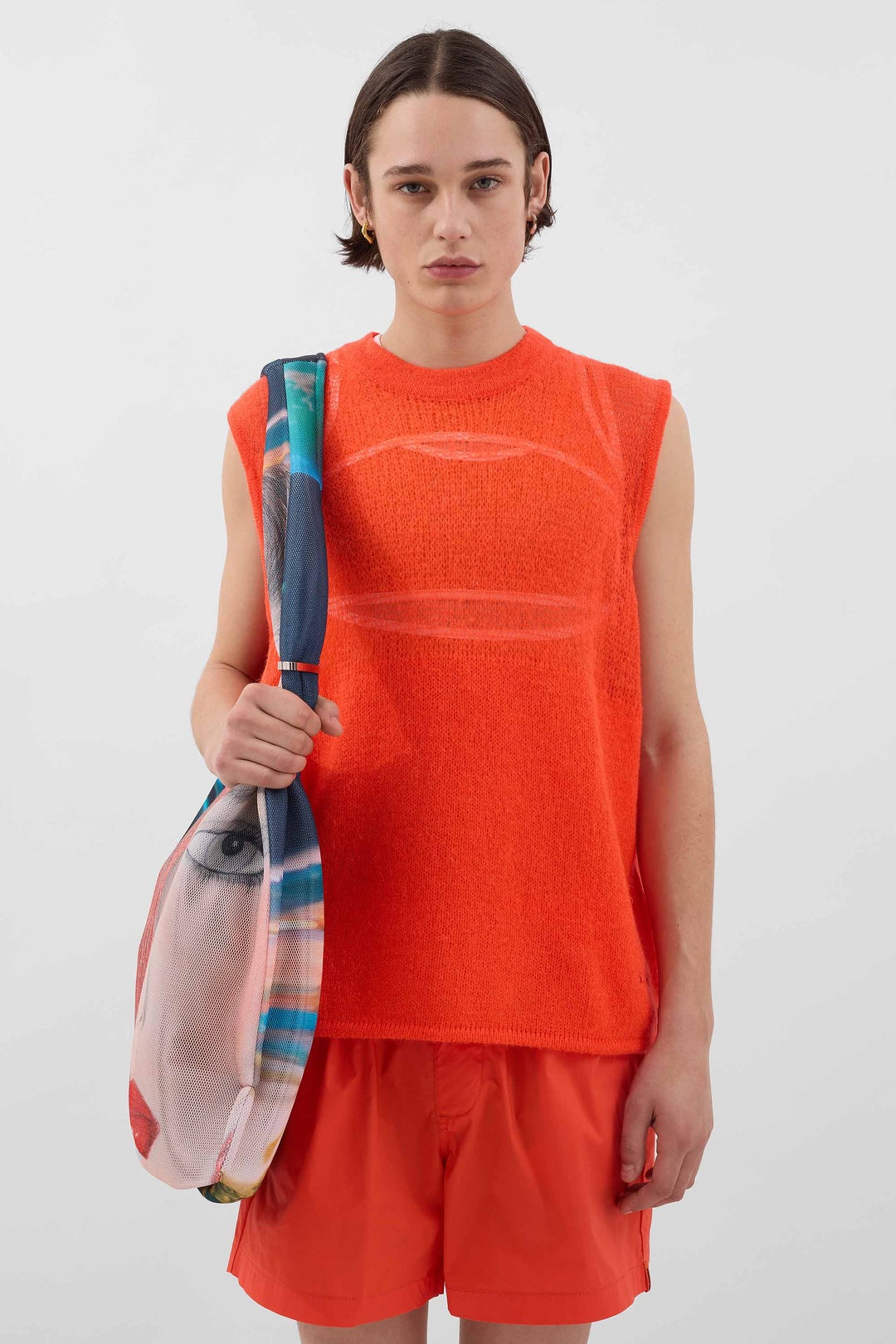 MOHAIR VEST / bright orange - 2
