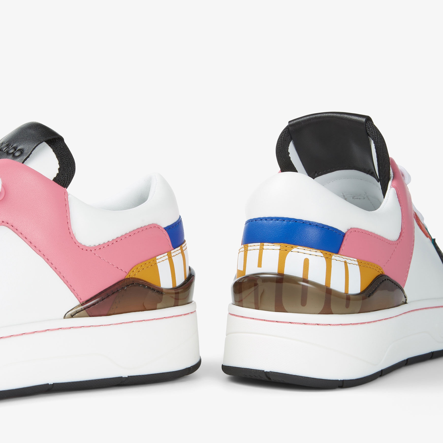 Florent/F
White and Peacock Mix Leather Trainers - 3