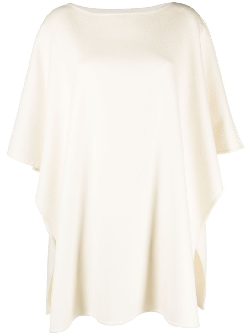 boat-neck knit poncho 1