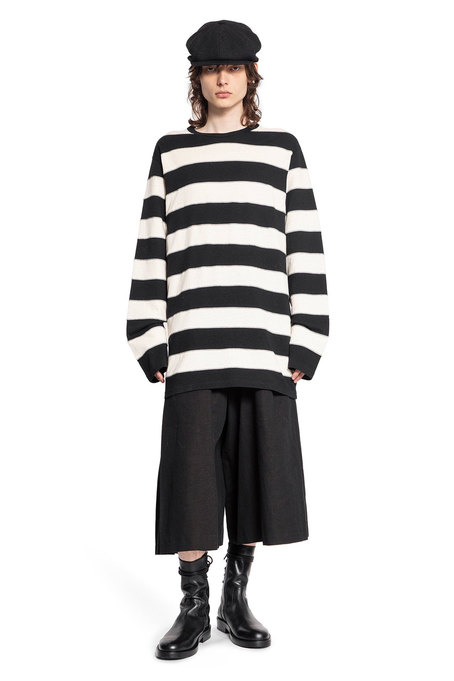 Tシャツ・カットソー Yohji Yamamoto 19/1 PLAIN STITCH STRIPE LONG SLEEVE Yohji Yamamoto 19-1-Plain-Stitch-Stripe-Long-Sleeve-Tee