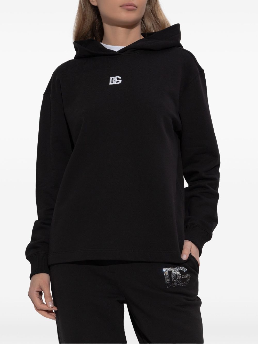 logo-embroidered hoodie - 3