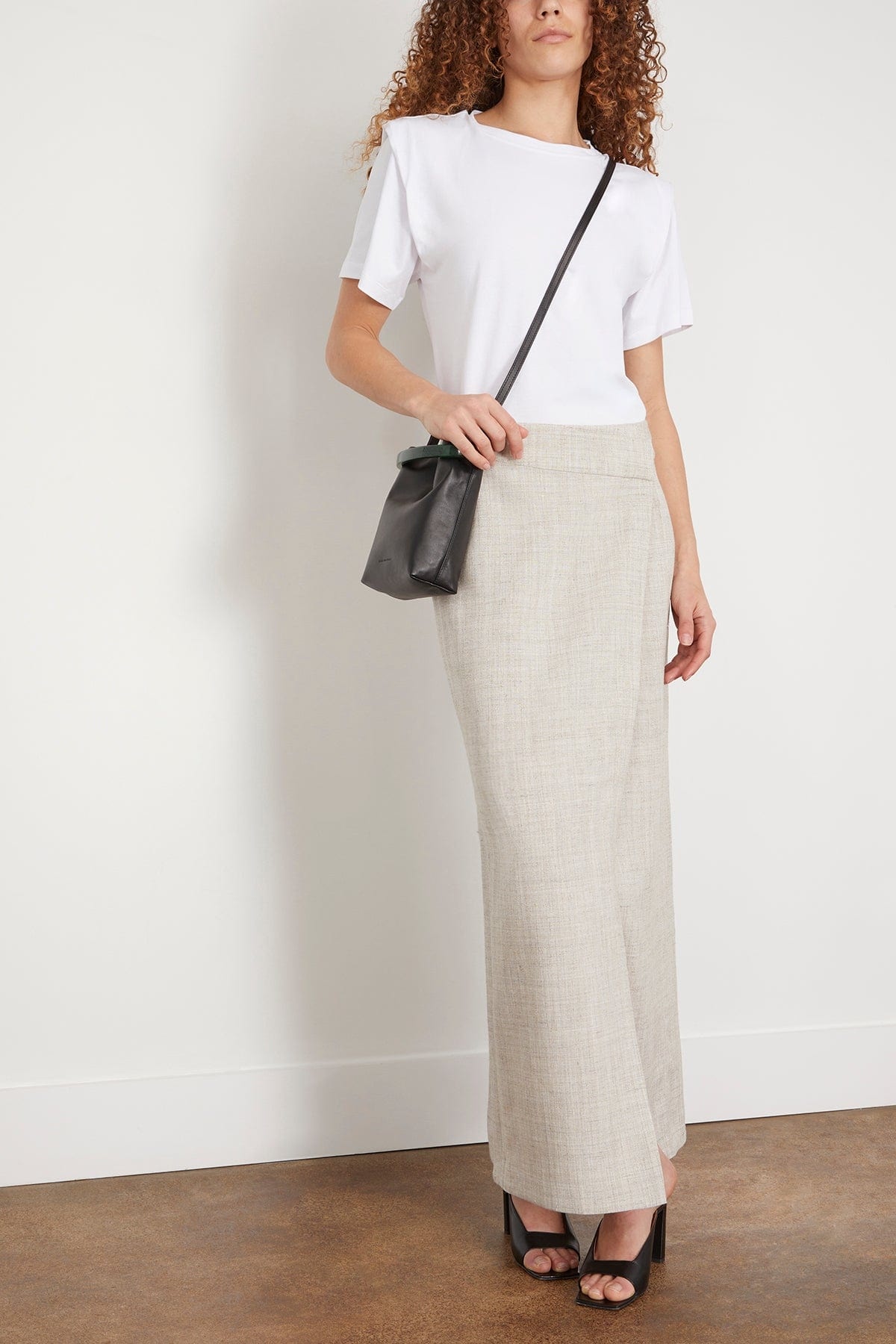 Overlap Skirt in Stone Melange - 2