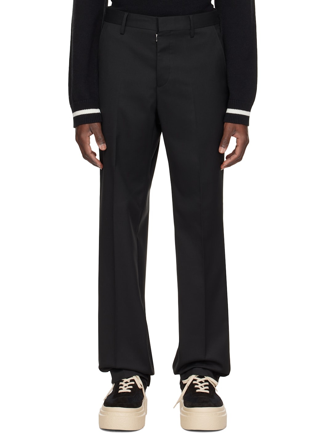 Black Creased Trousers - 1