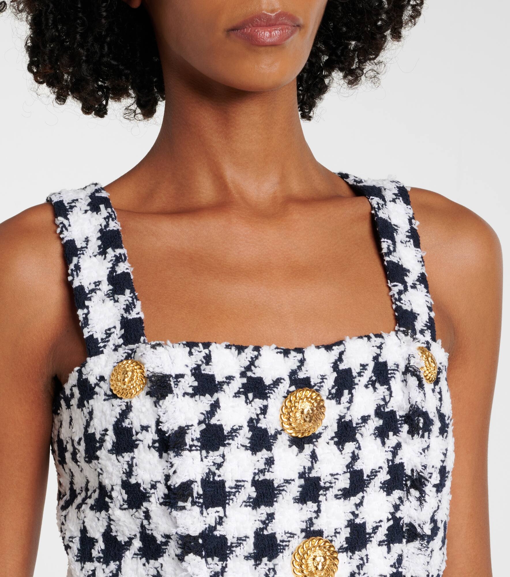 Houndstooth tweed minidress - 4