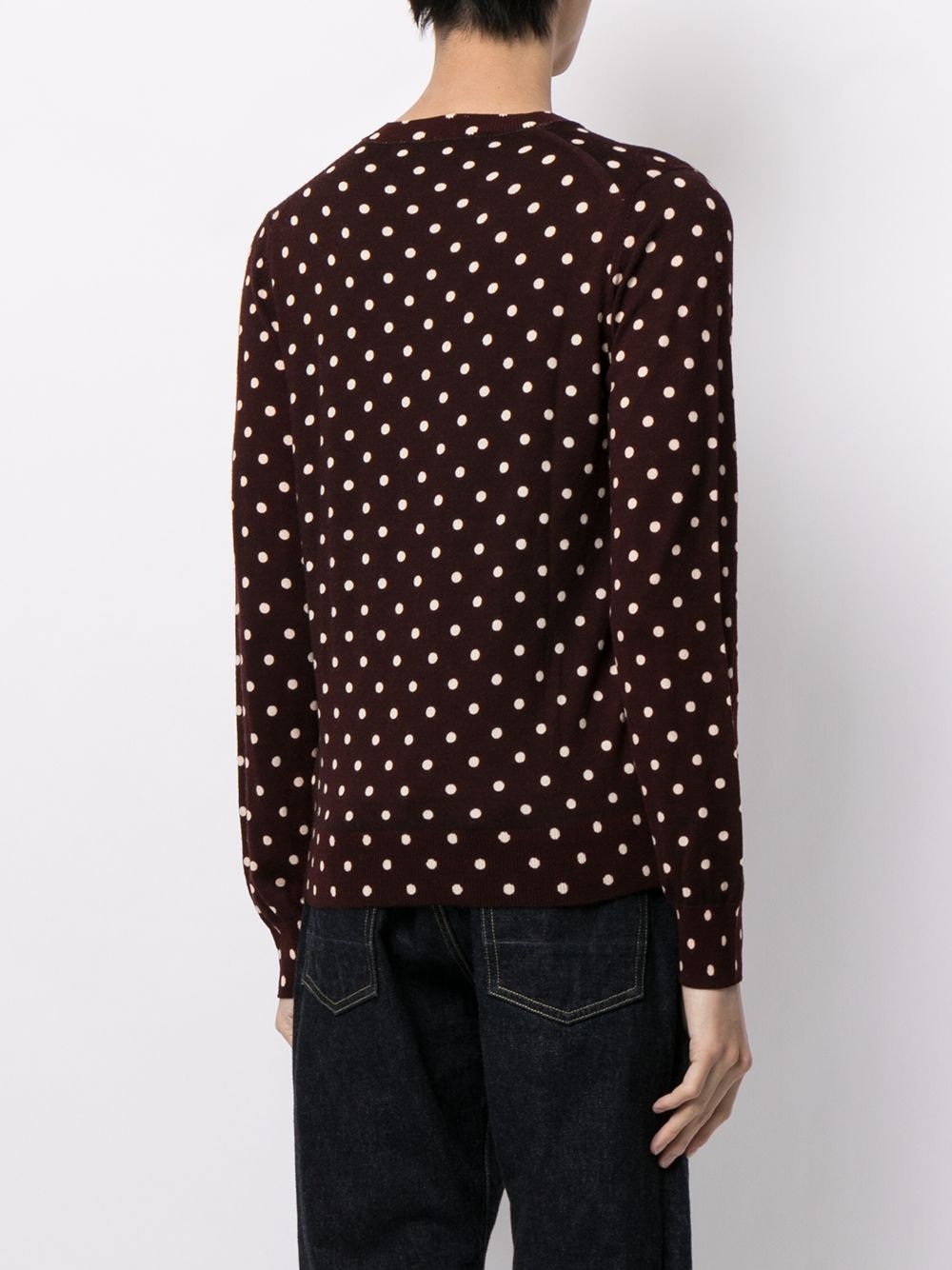 heart-patch polka-dot sweater - 4