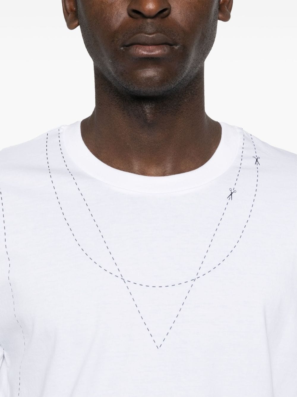 stitch-print cotton T-shirt - 5