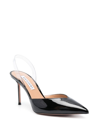 AQUAZZURA V Plexi 90mm slingback pumps outlook