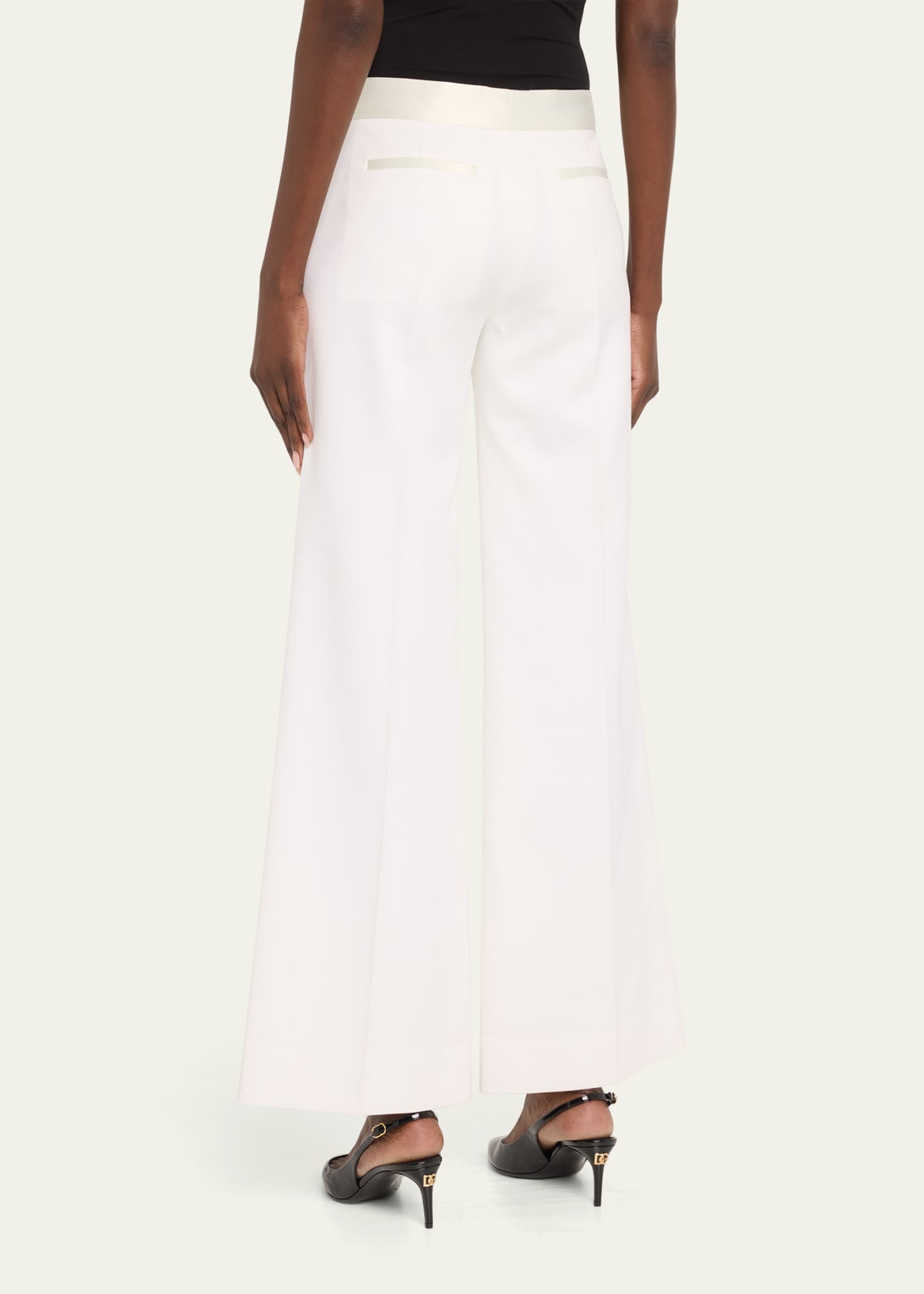 Gigi Wool-Blend Satin-Trim Trousers - 3