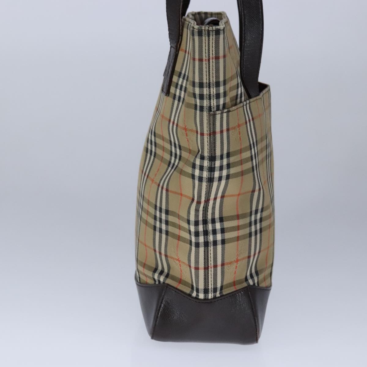 Burberry Nova Check Tote Bag Canvas Leather Beige - 4