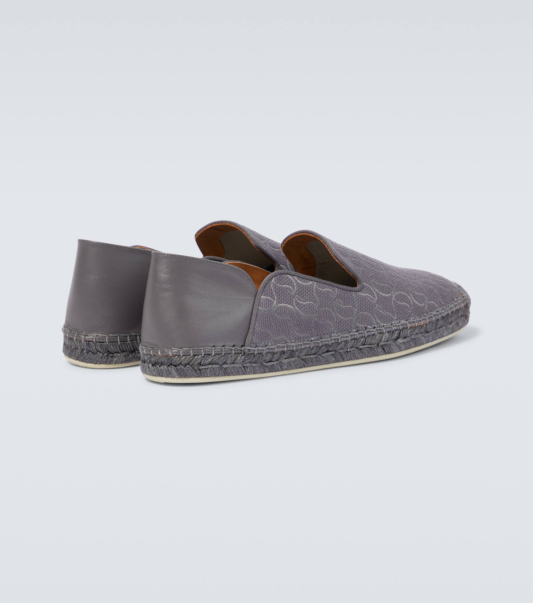 Espadon leather-trimmed jacquard espadrilles - 6