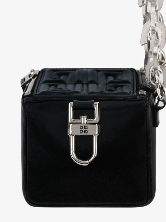 MINI PANDORA CUBE POUCH IN SHINY LEATHER - 5