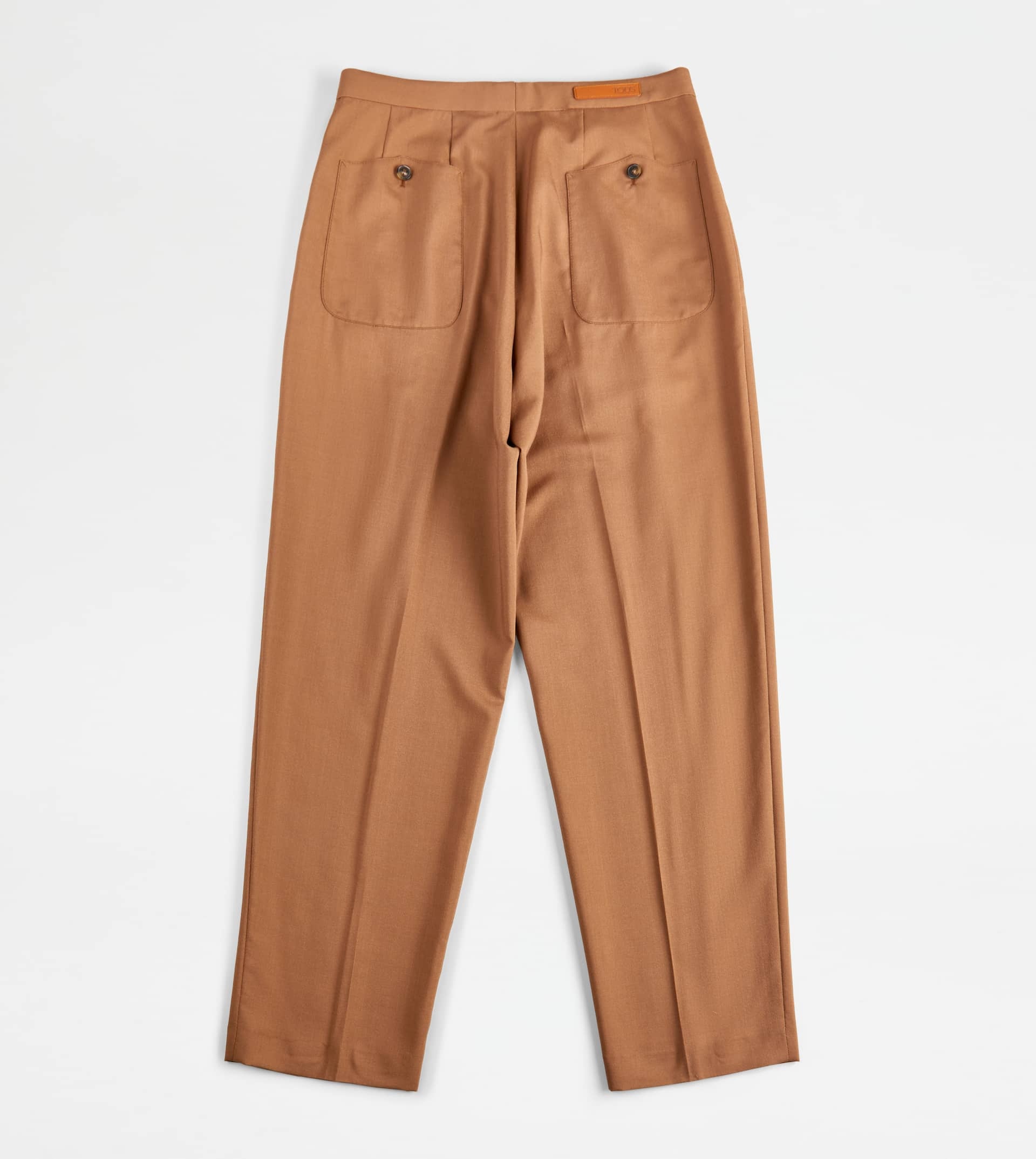 PANTS IN SILK BLEND WOOL - BROWN - 6