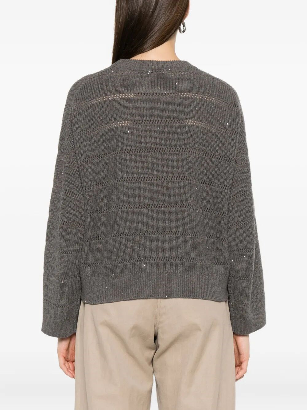 `Dazzling` Sweater With Openwork Stripes - 4