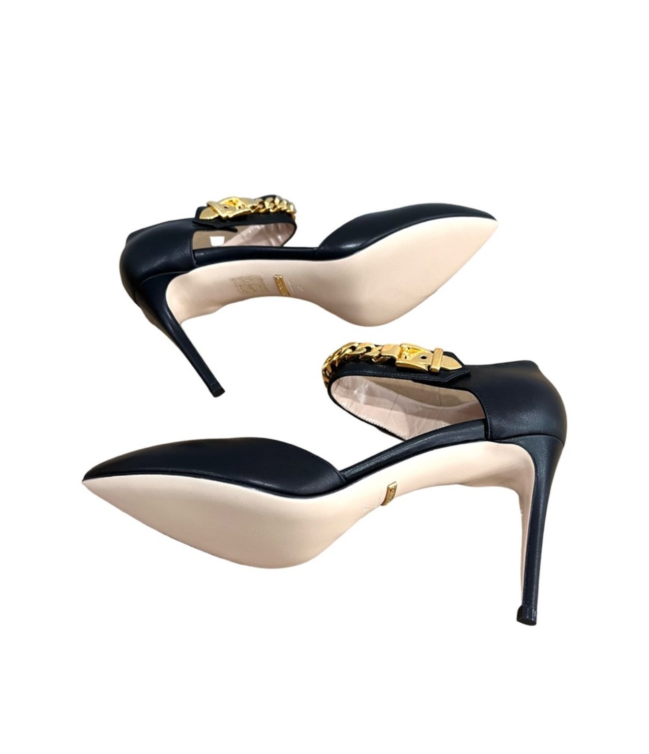 Gucci Sylvie Chain Leather Pumps - 5