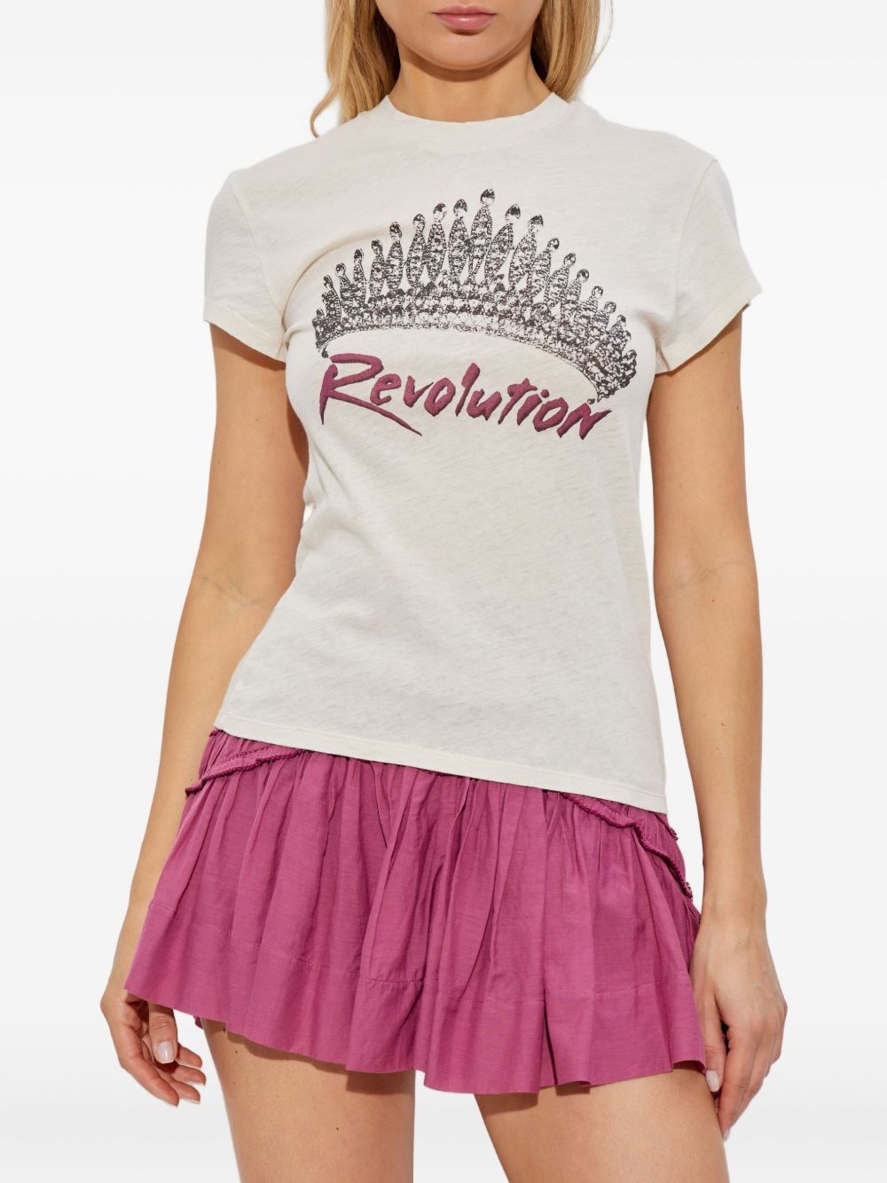 crown print T-shirt - 3