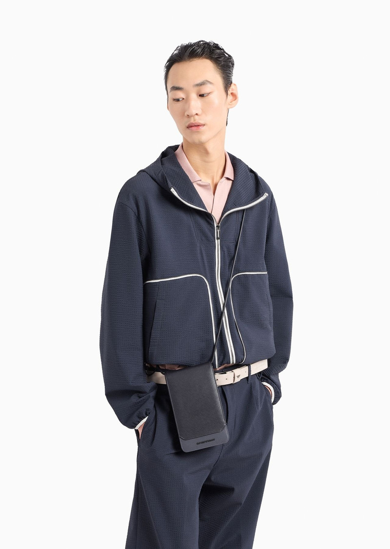 Pleated technical-seersucker fabric chinos 6