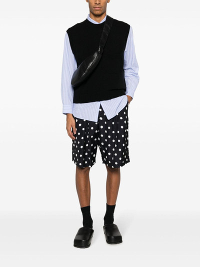 Marni polka dot-print pleated bermuda shorts outlook