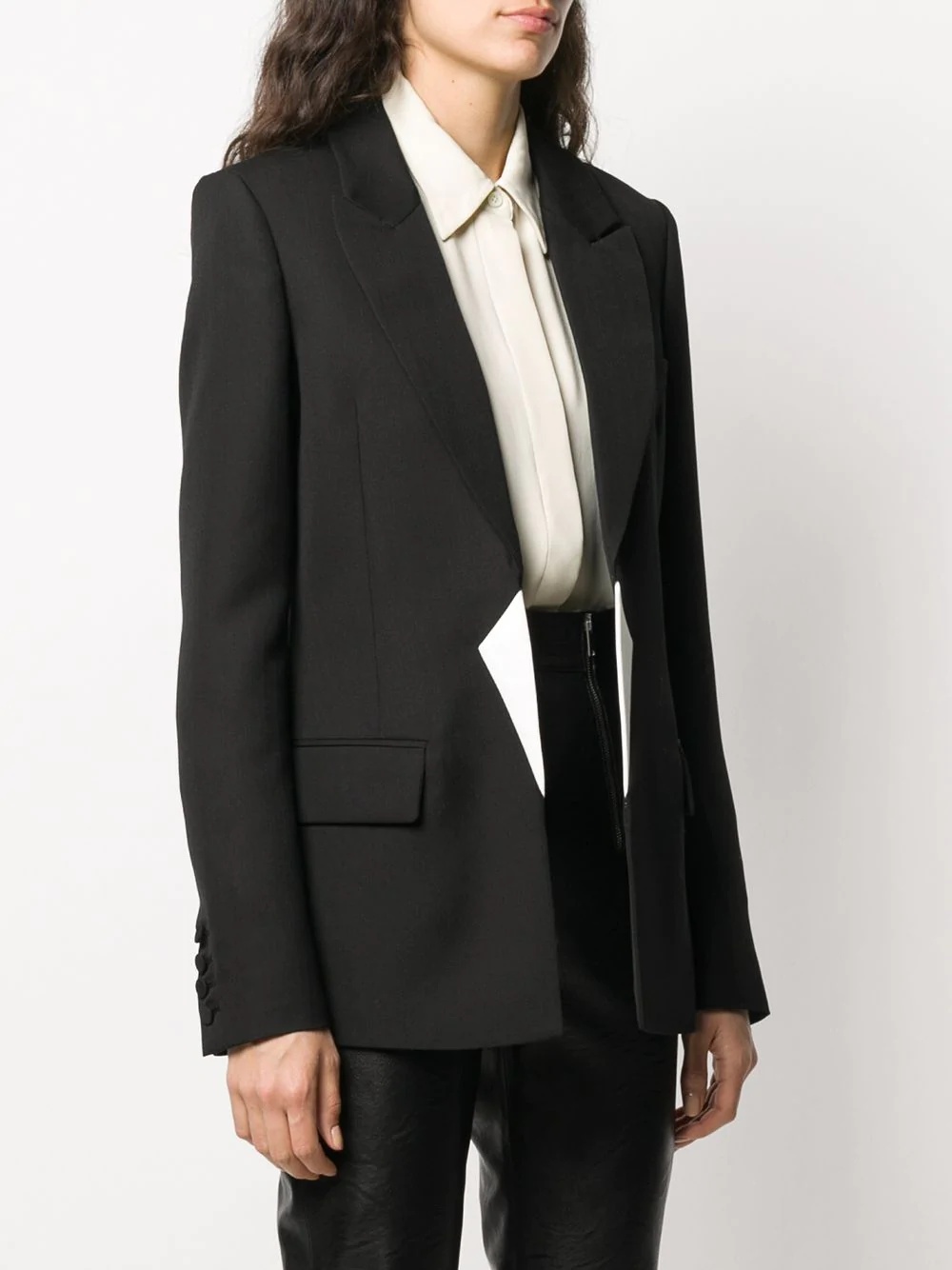 contrast trim blazer - 3