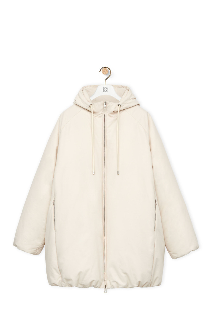 Padded bomber coat in technical cotton 1