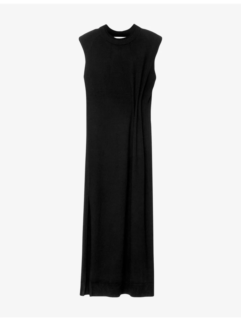 Kayla Sleeveless Padded-Shoulder Merino-Wool Midi Dress - 1