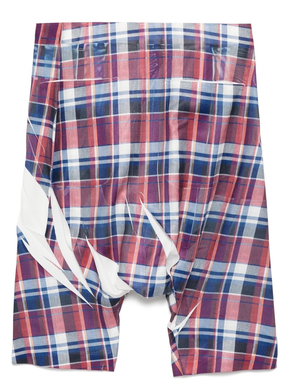 checked twill shorts - 2