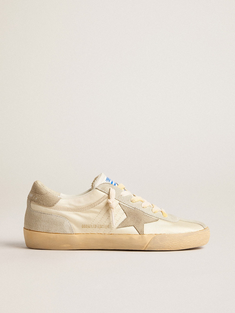 Men’s Super-Star LAB in nylon with dove-gray star and ice-gray suede inserts 1