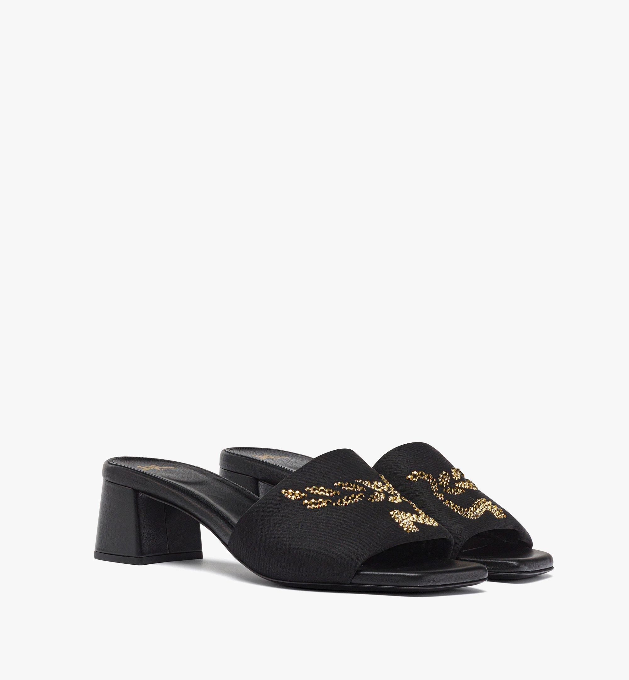 Strass Logo Heel Sandals - 1