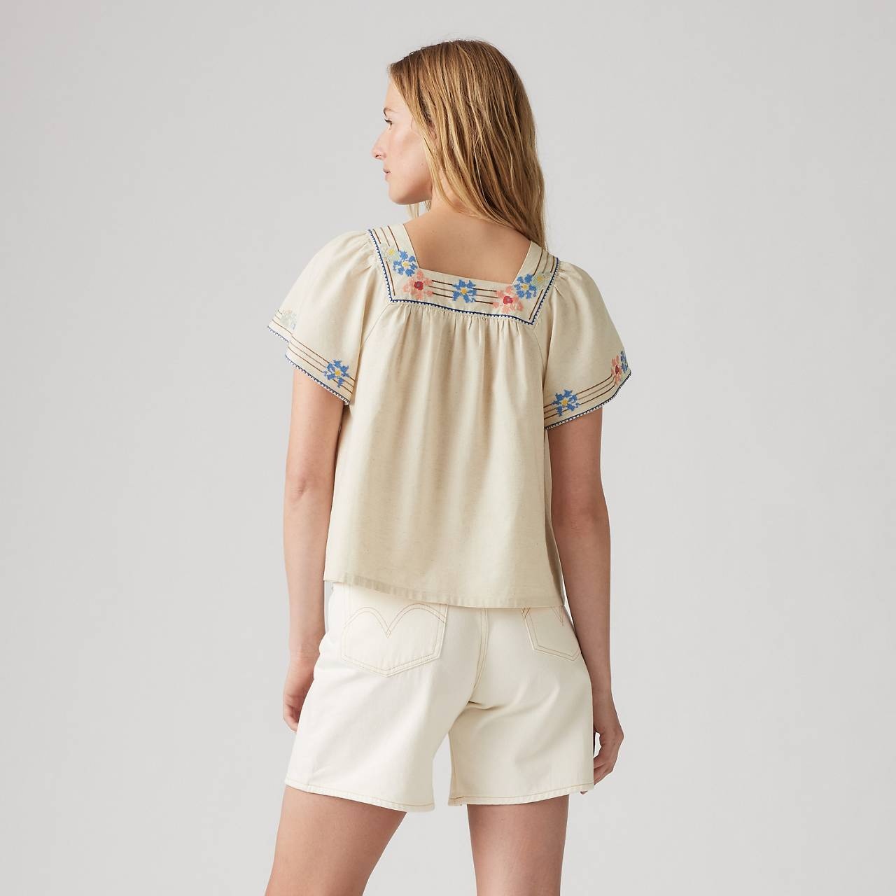 AMBRE COTTON LINEN BABYDOLL TANK TOP - 4