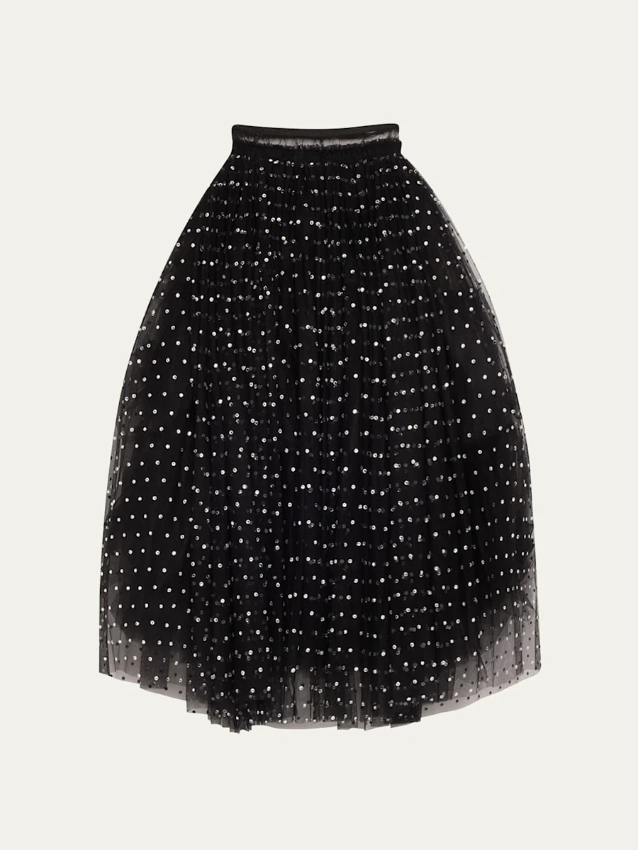 Long Tulle Crystal Skirt - 1