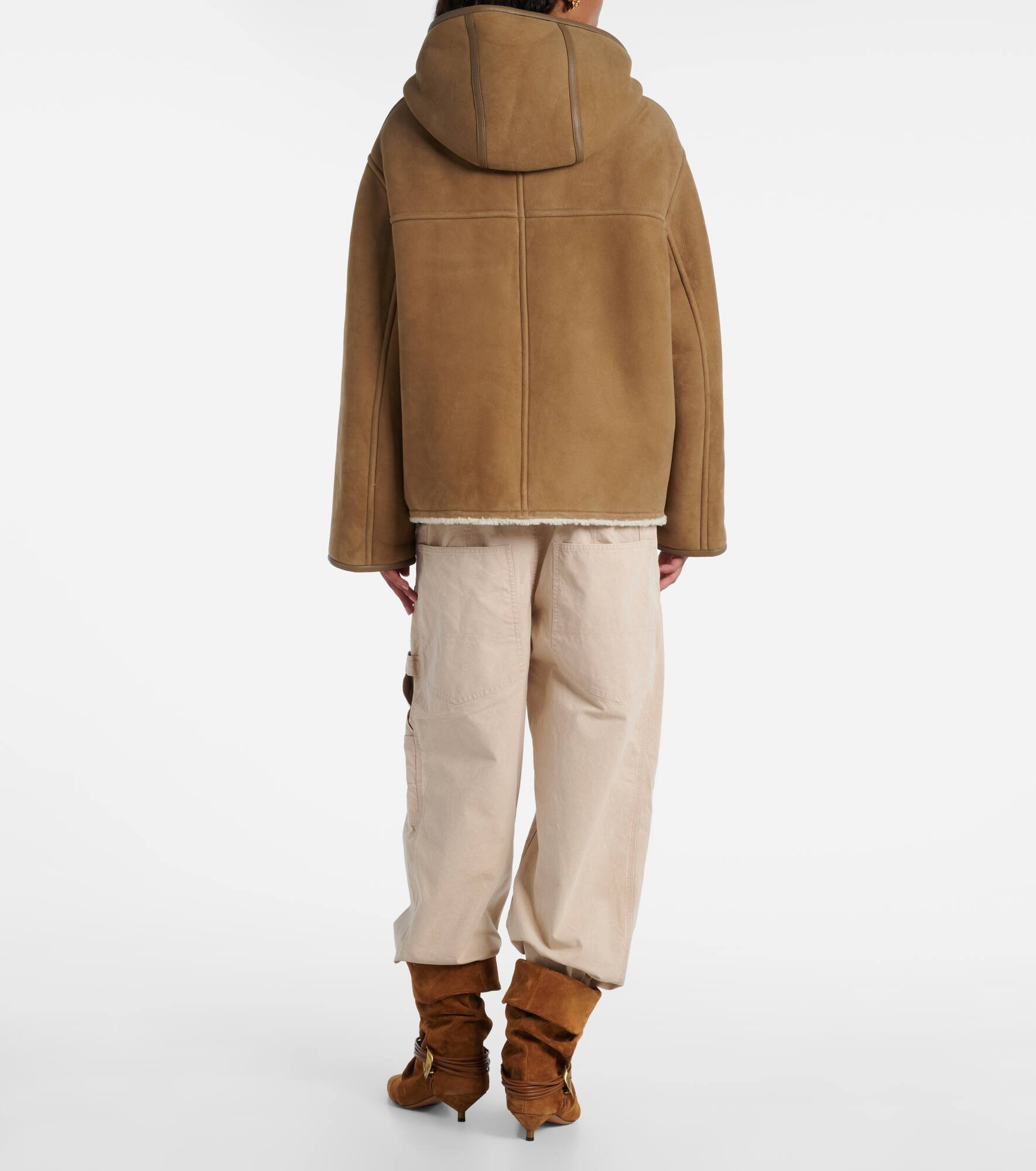 Reversible leather and shearling jacket - 3